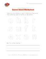 valentine's day secret word worksheet