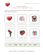 valentines day spelling practice worksheet