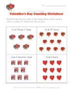 valentine's day counting worksheet