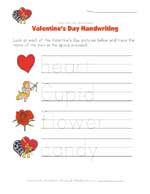 valentines day worksheet handwriting