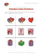 valentine's day same worksheet