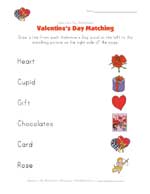 valentines day word matching