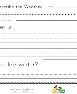 Winter Weather Writing Worksheet