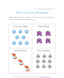 winter counting worksheet