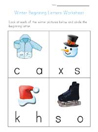 beginning letters worksheet