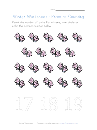 winter number nineteen worksheet