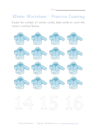 winter number sixteen worksheet