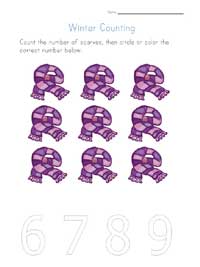 printable winter counting to 9