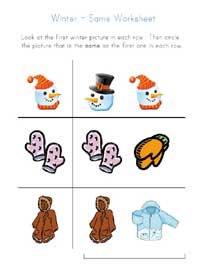 winter worksheet same