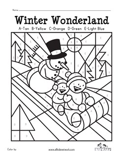 Sledding Color by Letters