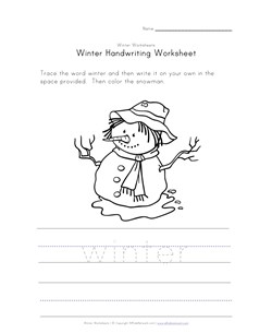 snowman handwriting worksheet