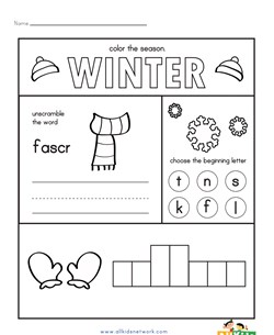 Winter Activities Worksheet
