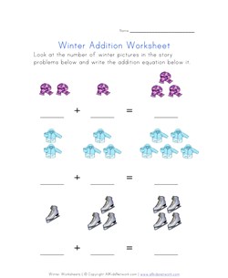 winter addition worksheet