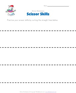 winter cutting lines worksheet