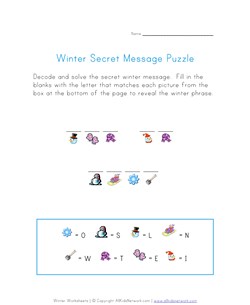winter secret message puzzle