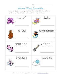 winter word scramble