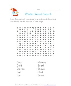 winter word search