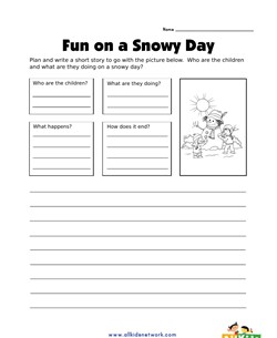 Plan and Write Worksheet - Snowman Story