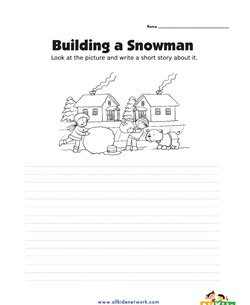 Picture Prompt Writing Worksheet - Snowman - Primary