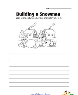 Picture Prompt Writing Worksheet - Snowman Story