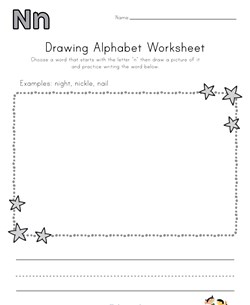 Drawing Alphabet Letter N