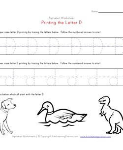 Traceable Alphabet Letter D