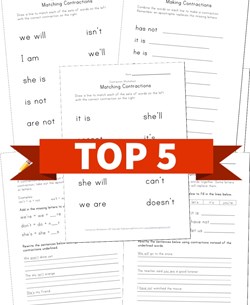 Top 5 Contractions Kids Activities