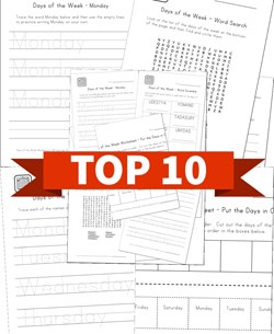 Top 10 Kindergarten Days of the Week Kids Activities