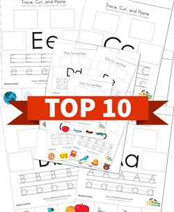 Top 10 Preschool Trace, Cut and Paste Alphabet Kids Activities