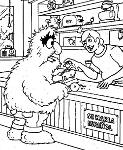sesame street hairy coloring page