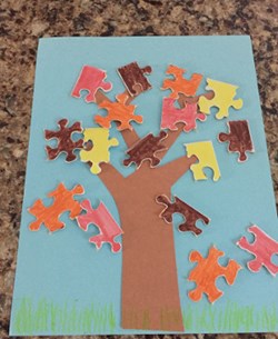 Autumn Puzzle Tree Craft