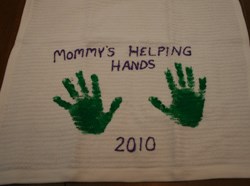 Mother's Day Handprint Dish Towel Craft