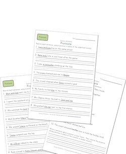 second grade pronoun worksheets