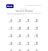 subtraction worksheet three