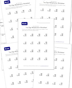 two digit multiplication worksheets