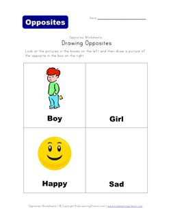 draw the opposite - boy/girl and happy/sad