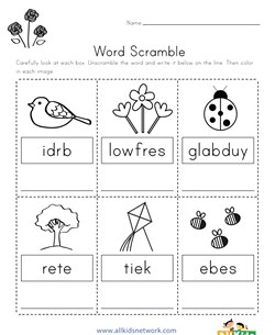 Spring Word Scramble Worksheet