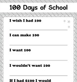 100 Days of School Worksheet