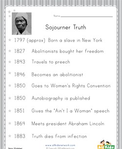 Sojourner Truth Worksheet