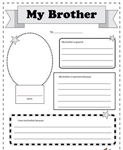 Early Writing Worksheet: About My Brother