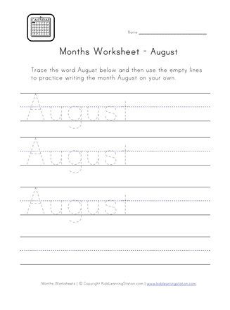 august worksheet