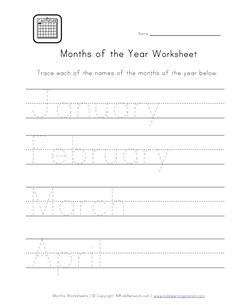 writing months worksheet