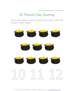 Pot of Gold  Counting Worksheet (Eleven)