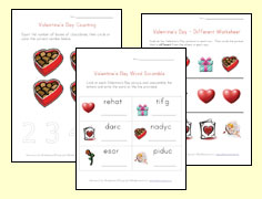 valentines day worksheets for kids