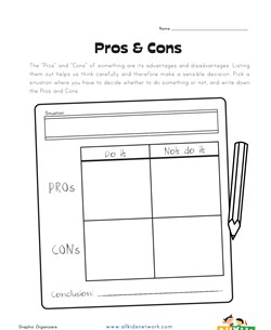 pros and cons graphic organizer