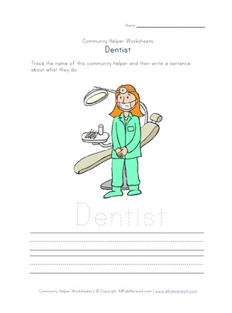 what a dentist does worksheet