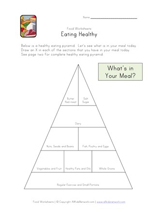 healthy eating worksheet
